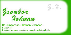 zsombor hohman business card